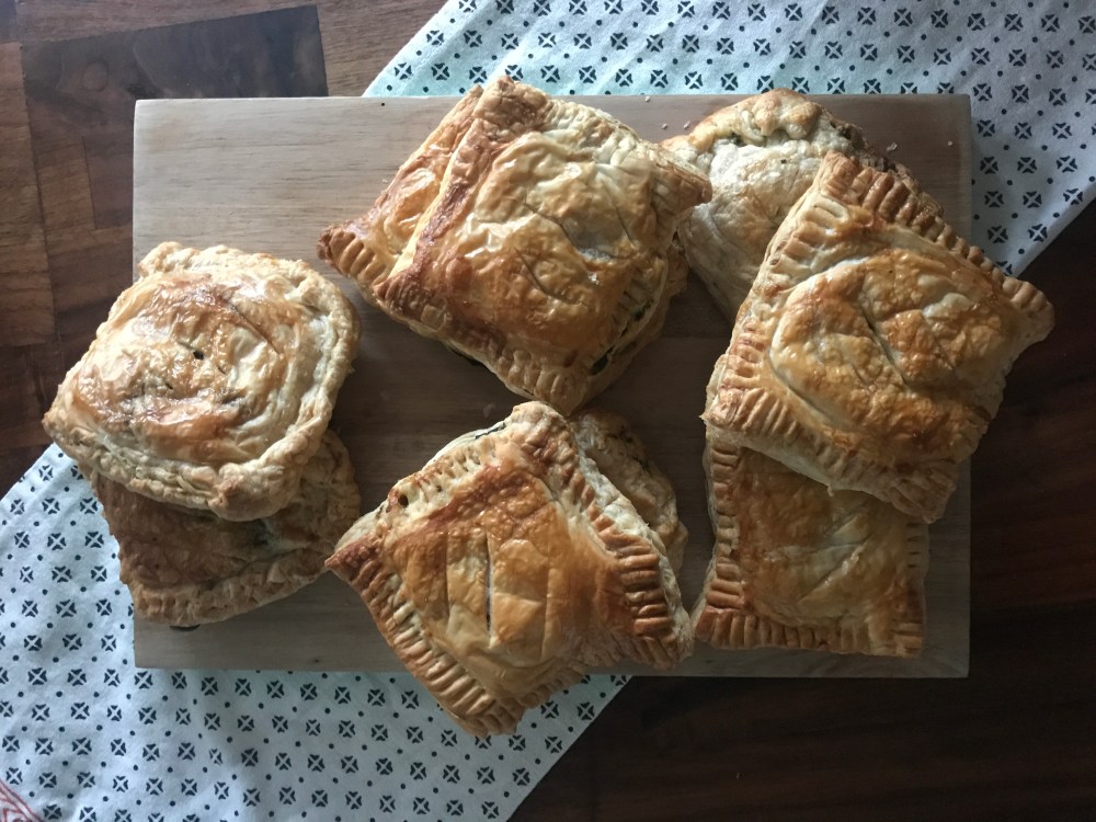 Spinach, feta and pine nut pastry